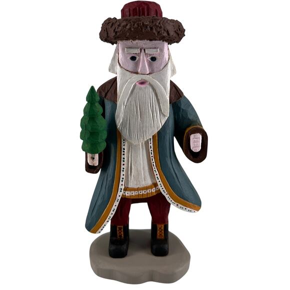 Hand-Carved Santa Figurine by Dave & Pat Justice #24 1998 Folk Art Christmas - Picture 1 of 12